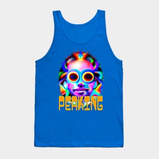 Peaking - Captioned (2)- Trippy Psychedelic Art Tank Top